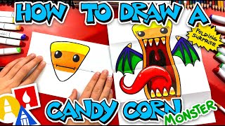 How To Draw A Candy Corn Monster Folding Surprise [upl. by Reave]