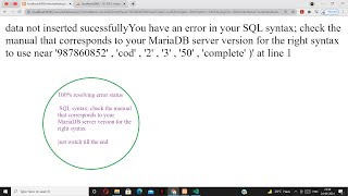 You have an error in your SQL syntax check the manual that corresponds to your MariaDB server [upl. by Ainessey]