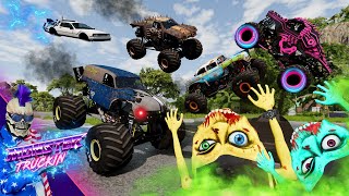 Monster Jam INSANE Racing Freestyle and High Speed Jumps 65  BeamNG Drive  Grave Digger [upl. by Larcher111]