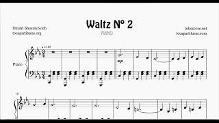 Waltz Nº 2 de Shostakovich Partitura de Piano Solo [upl. by Nivalc]