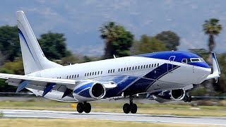 Beautiful 737800 BBJ2 arrives into Van Nuys from Tokyo N737M [upl. by Leddy]