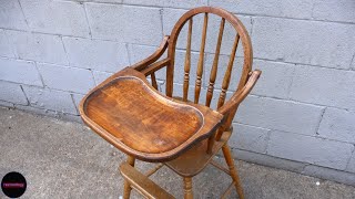 Vintage High Chair REPAIR and REFINISH  Restoration [upl. by Airdnalahs398]