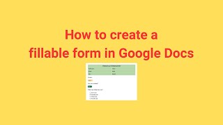 How to create a fillable form in Google Docs [upl. by Oilime]