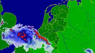 Buienradar timelapse onweer  13 amp 14 augustus 2015  Felle buienlijn [upl. by Mcwherter]