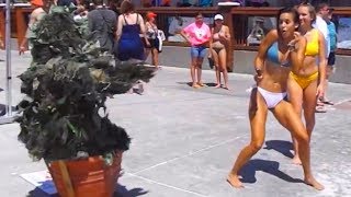 BUSHMAN SCARE PRANK AT THE BEACH [upl. by Bone]