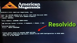 Please enter setup to recover bios setting  o que é e como resolver [upl. by Ianej]