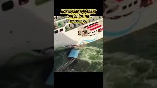 When Cruise Ships Crash Norwegian Cruise Lines Epic Crashes Into Dock In Puerto Rico 2019 [upl. by Einre]