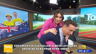 Eukonkanto Australian aamutelevisiossa  Breaking Wife Carrying News From Down Under🙃 [upl. by Grannias]