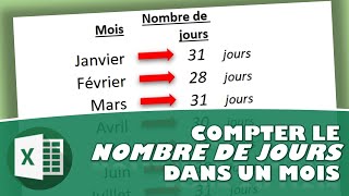 COMMENT CALCULER LE NOMBRE DE JOURS D’UN MOIS SUR EXCEL [upl. by Annairt577]