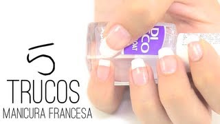 5 ideas muy fáciles para realizar una manicura francesa en casa [upl. by Paver]