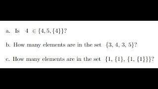 What is the cardinality and Membership in the following Sets [upl. by Melan82]