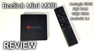 Beelink MiniMXIII TV BOX  REVIEW  Amlogic S905 2GB RAM 16GB ROM Android 51 [upl. by Bowles]