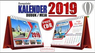 Cara Membuat Desain Kalender Duduk 2019 di CorelDRAW  Calender Templates [upl. by Oca348]