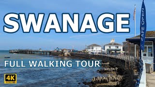 SWANAGE  DORSET  ENGLAND  4K  Walking Tour  Beach Railway and Town [upl. by Ellehcrad]