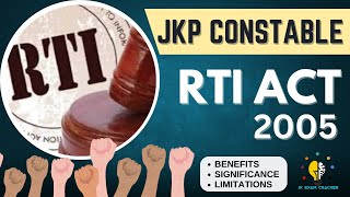 RTI  Right to Information Act 2005 II RTI Amendment Act 2019 II JKP CONSTABLE EXAM II GK JampKUT [upl. by Birch]