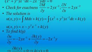 Exact ordinary differential equation nonexact ODE and Initial Value Problem [upl. by Ancalin351]