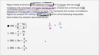 Linear inequality word problems — Harder example  Math  SAT  Khan Academy [upl. by Mcferren]