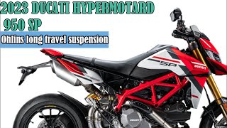 2023 DUCATI HYPERMOTARD 950 SP  features Ohlins long travel suspension [upl. by Dyann]