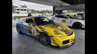 Roebling Road Raceway in my Cayman with Roy leading [upl. by Mosenthal]