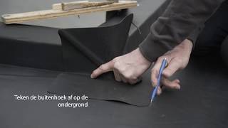 Aanbrengen EPDM buitenhoek bij EPDM dakbedekking [upl. by Trinee]