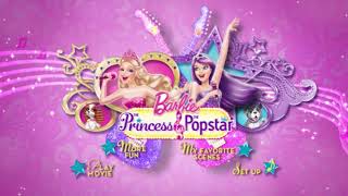 Barbie The Princess amp The Popstar DVD Menu Walkthrough [upl. by Yelraf259]