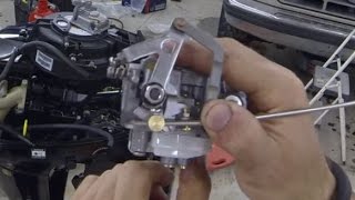 99HP Mercury Outboard Carburetor Cleaningrebuild [upl. by Natsirk]