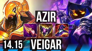 AZIR vs VEIGAR MID  1213 600 games Godlike  BR Master  1415 [upl. by Notnats]