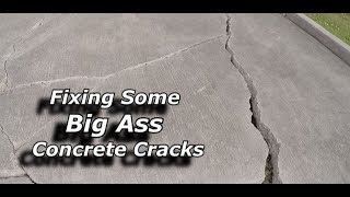 Fixing Some Big Concrete Cracks Timelapse [upl. by Esinnej]