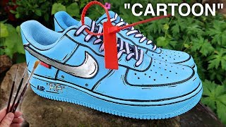 Custom CARTOON Off White Air Force 1s [upl. by Inittirb]