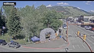 Jackson Wyoming Town Square Live Webcam  SeeJHcom [upl. by Leisha]