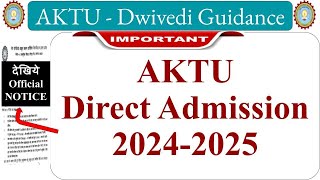 AKTU Direct Admission 2024 aktu pre registration aktu direct admission form 2024 aktu admission [upl. by Frederich359]