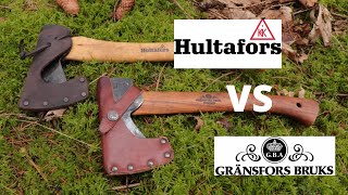 Gränsfors Bruks Wildmarksbeil vs Hultafors Hultan  Bushcraft Hatchets in a Test [upl. by Gabbi313]