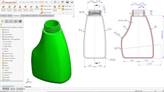 SolidWorks Surface tutorial Bottle [upl. by Noyahs]