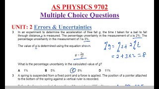 Errors amp Uncertainties AS PHYSICS 9702 MULTIPLE CHOICE QUESTIONS Part 1 [upl. by Peta]