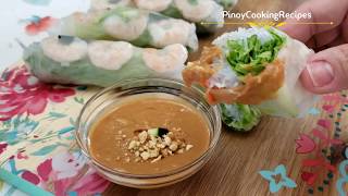 Fresh Shrimp Rolls with Peanut Sauce [upl. by Elleirua]