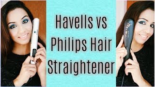 Havells vs Philips Hair Straightener  In Hindi  Demo [upl. by Ahsimak148]