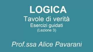 Logica 03  Tavole di verità esercizi guidati [upl. by Wernsman]