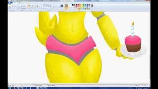 Toy ChicaFive Nights At Freddys MSPaint Speedpaint [upl. by Hairem]