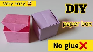 DIY paper boxHow to make paper boxPapar gift boxNo glue paper craftNo glue craftOrigami box [upl. by Nnagrom]