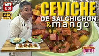 Como hacer un CEVICHE DE SALCHICHON amp MANGO  económico y fácil😁 [upl. by Romona]