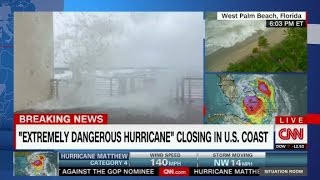 Hurricane Matthew approaches Florida [upl. by Etezzil]