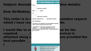 Quotation Request Reply Letter [upl. by Aihsoem]