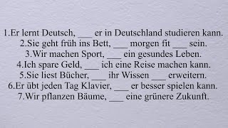 für damit um…zu ziel und Zweck ausdrücken Dativ Akkusativ A1 A2 B1 [upl. by Mellisent]