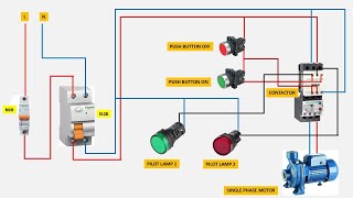 single phase motor wiring with indicator  magnetic contactor wiring diagram [upl. by Gnues781]