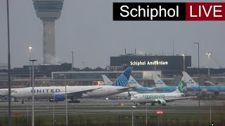 🔴 Airport Live Schiphol airport with ATC KLM 777 Delta Asia trip Static camera for now [upl. by Aidiruy]