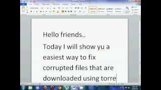 EASIEST FIX for corrupted files that are downloaded using torrentz [upl. by Faludi]