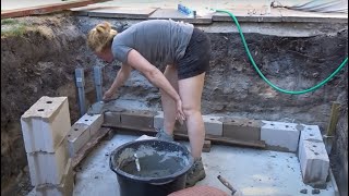 How to build walls for a swimming pool  DIY with Nicole [upl. by Retniw422]