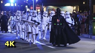 Darth Vader amp Stormtroopers Imperial March  Disneys Hollywood Studios Galactic Nights  4K [upl. by Powder]