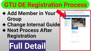 DE Registration Process  Design Engineering Registration Process  GTU Latest Update  GTU DE Sub [upl. by Nochur390]