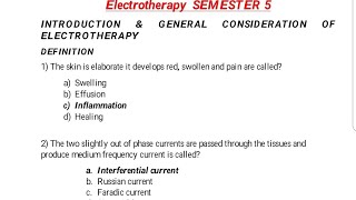 Electrotherapy past papers 3rd year MjeeLectures [upl. by Nylaehs]